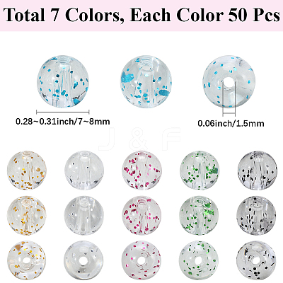 350Pcs 7 Colors Transparent Acrylic Beads MACR-PA0001-26-1