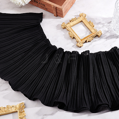 4 Yards Polyester Pleated Elastic Lace Ribbon OCOR-FG0001-79A-1