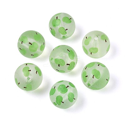 Transparent Frosted Acrylic Beads FACR-T008-03A-1