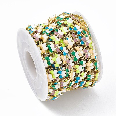 Enamel Butterfly Link Chains CHC-F015-01G-1