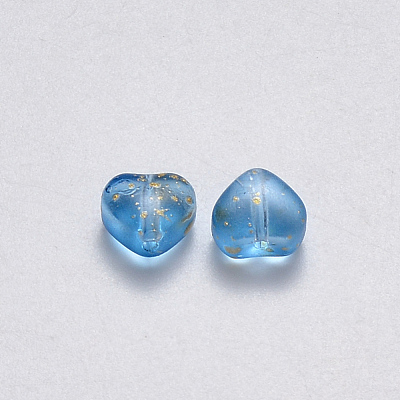 Transparent Spray Painted Glass Beads GLAA-R211-02-E02-1