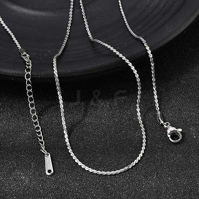 12Pcs 304 Stainless Steel Serpentine Chain Necklaces for Men Women NJEW-H093-19P-03-1