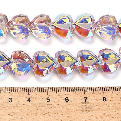 Electroplate Transparent Glass Beads Strands X-EGLA-B012-AB08-1