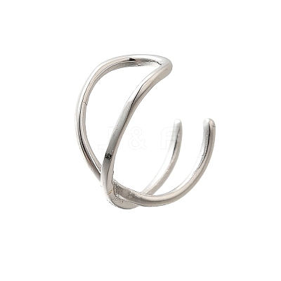 925 Sterling Silver Cuff Earrings for Women EJEW-F360-01B-P-1