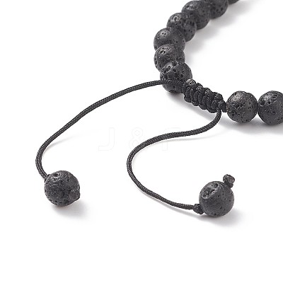 Natural Tiger Eye & Lava Rock Braided Bead Bracelet BJEW-TA00188-01-1