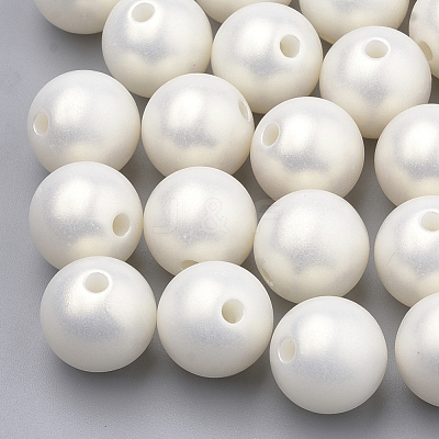 Spray Painted Style Acrylic Beads MACR-T010-16mm-1