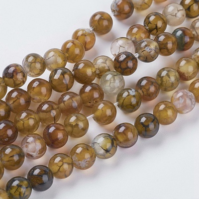 Natural Dragon Veins Agate Beads Strands G-G515-6mm-02B-1