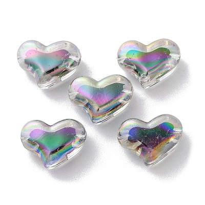 UV Plating Rainbow Iridescent Acrylic Beads OACR-H112-23A-1