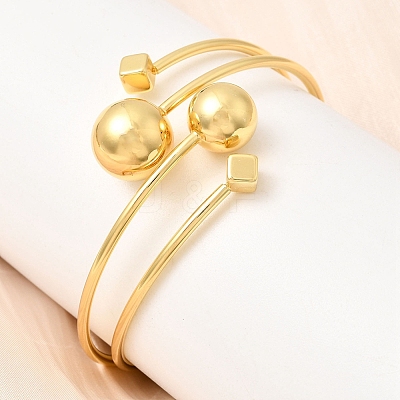 Brass Cuff Bangles for Women BJEW-D455-02G-1
