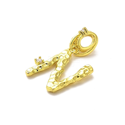 Rack Plating Brass Micro Pave Cubic Zirconia European Dangle Charms KK-L210-015G-N-1