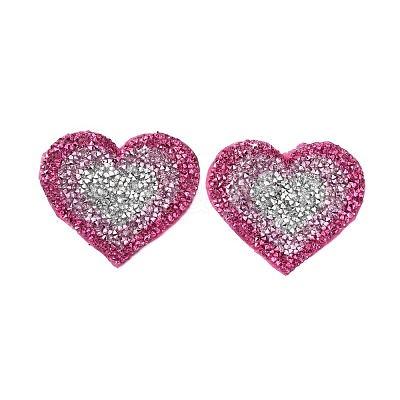 Heart Hotfix Rhinestone Iron on Patches DIY-WH0308-193C-1