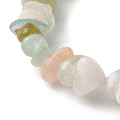 Natural Morganite Chip Beads Stretch Bracelets for Children BJEW-JB06388-10-1