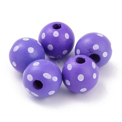 Dyed Natural Wooden Beads WOOD-O005-01E-1