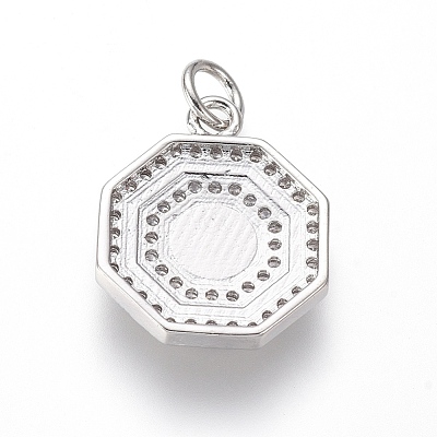 Brass Micro Pave Cubic Zirconia Pendants ZIRC-I032-49P-1