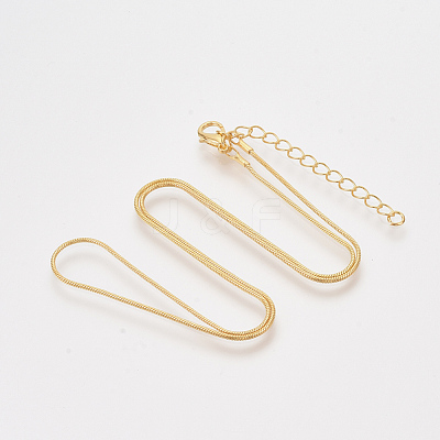 Brass Round Snake Chain Necklace Making MAK-T006-11A-G-1