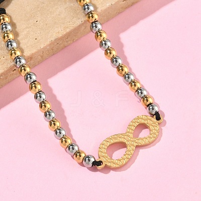 304 Stainless Steel Infinity Link Bracelets BJEW-F534-01GP-02-1
