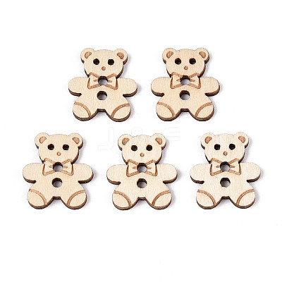 Bear Wood Buttons BUTT-T013-12B-1