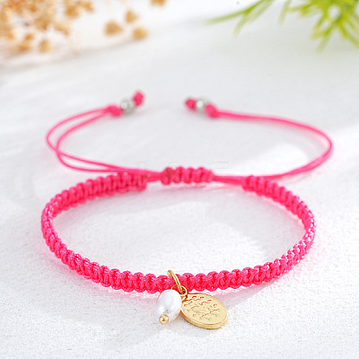 Brass & Imitation Pearl Charm Bracelets PJ9657-1-1