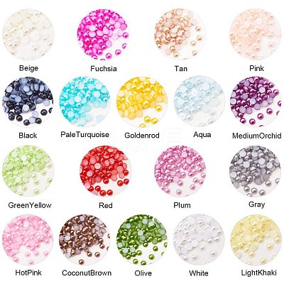 ABS Plastic Cabochons SACR-PH0005-4mm-01-1