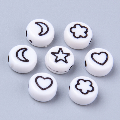 Opaque White Acrylic Beads MACR-S273-45B-1