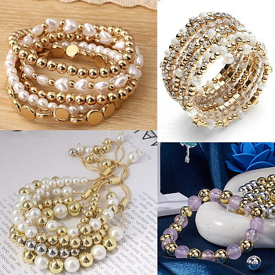 500Pcs 2 Colors ABS Plastic Beads KY-SP0001-39-1
