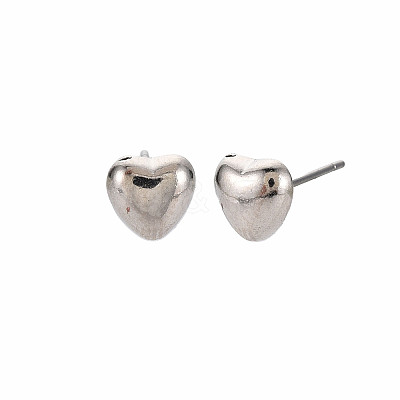 Heart Stud Earrings for Women EJEW-S213-02A-01S-RS-1