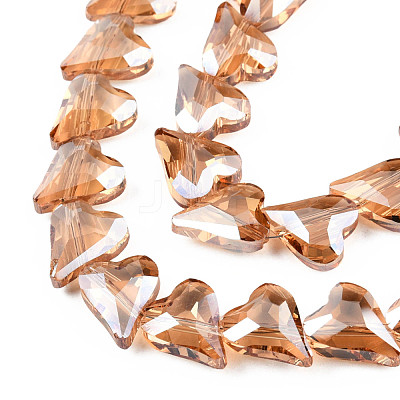 Electroplate Transparent Glass Beads Strands EGLA-N002-44-05-1