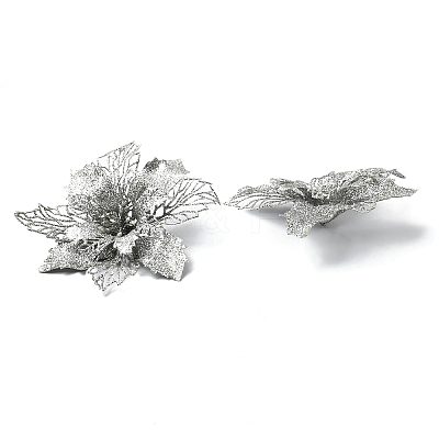 Plastic Glitter Artificial Flower HJEW-R124-01-1