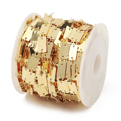 Brass Rectangle Link Chains CHC-M025-25G-1
