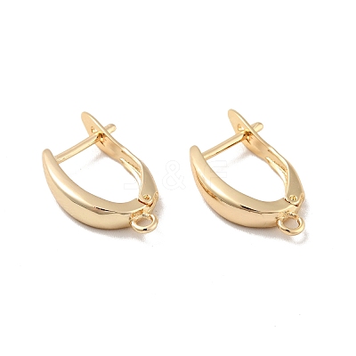 Rack Plating Brass Hoop Earring Findings with Latch Back Closure KK-D083-05G-1
