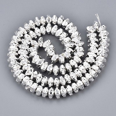 Electroplated Natural Lava Rock Beads Strands G-T114-66S-1