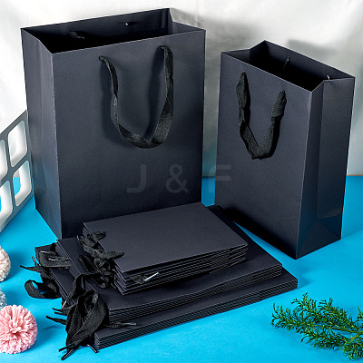 15Pcs 3 Sizes Rectangle Paper Gift Storage Tote Bags with Handle ABAG-TA0001-73B-1