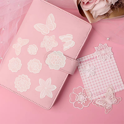 12Pcs 12 Style Computerized Embroidery Lace Self Adhesive/Sew on Patches DIY-FG0004-01-1