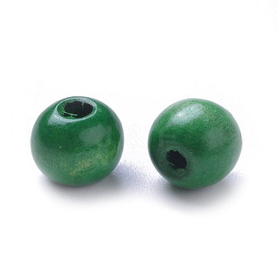 Dyed Natural Wood Beads WOOD-Q006-10mm-05-LF-1