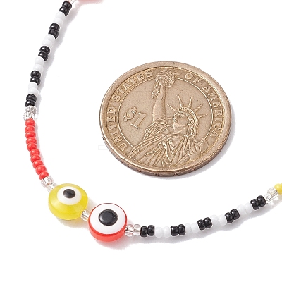 Resin and Glass Seed Bead Necklaces NJEW-MZ00029-1