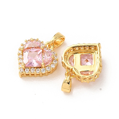 Valentine's Day Brass Micro Pave Clear Cubic Zirconia Pendants KK-A304-24A-G01-1