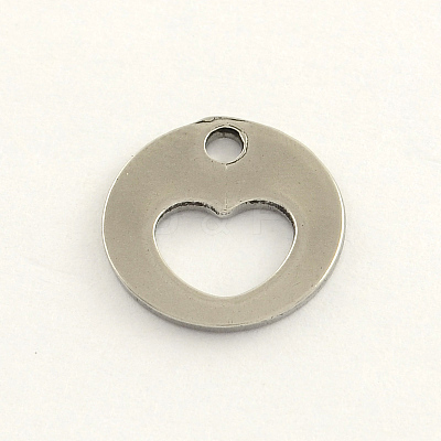 Tarnish Resistant 304 Stainless Steel Flat Round Charms LS-STAS-R063-04-1