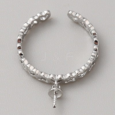 Brass Heart Wrap Open Cuff Ring Findings KK-WH0031-48P-1