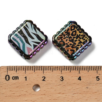 Rainbow Iridescent Printed Opaque Acrylic Beads OACR-D316-01C-03-1