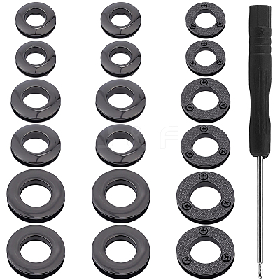 18Pcs 3 Styles Alloy Grommet Eyelet Findings FIND-CL0002-21B-1