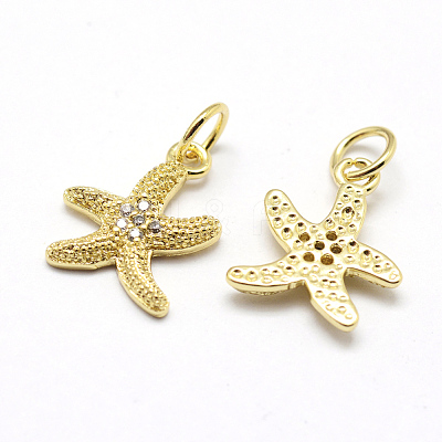 Brass Micro Pave Grade AAA Cubic Zirconia Pendants ZIRC-P072-05G-NR-1