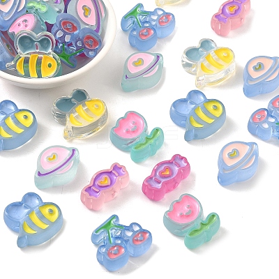 32Pcs 8 Style Transparent Acrylic Beads MACR-FS0001-95-1