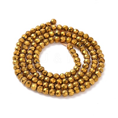 Electroplate Glass Beads Strands GLAA-H021-01B-FP04-1