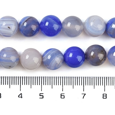 Natural Striped Agate/Banded Agate Beads Strands G-Z060-A01-C26-1