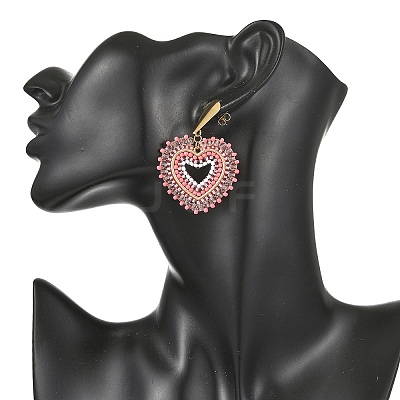 Glass Seed Bead Dangle Earrings EJEW-MZ00768-03-1
