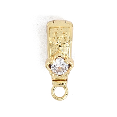 Brass Micro Pave Cubic Zirconia Donut Bails ZIRC-NH0001-02G-1
