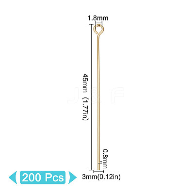 200Pcs Brass Eye Pins KK-GO0001-61-1