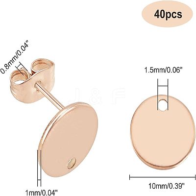 PVD Vacuum Plating 304 Stainless Steel Stud Earring Findings STAS-UN0016-05B-RG-1