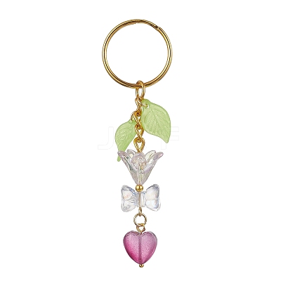 Bowknot & Heart Glass Pendant Decorations KEYC-JKC00691-05-1