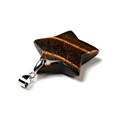Natural Tiger Eye Pendants G-I319-04P-04-1